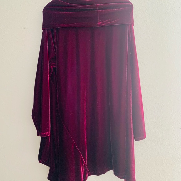 Soft Surroundings Women’s Velvet Asymmetrical Plum Tunic.Size XXL.SKU 306 - Picture 5 of 9